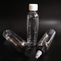 PET Plastic 120ml Refillable Bottle transparent E Liquid Bottle Graduation measurement Scale Water Bottle with Twist Off Cap