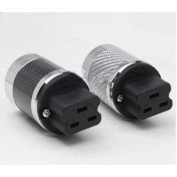 1pcs Hi-End Furutech Carbon Fiber Rhodium Plated 20A IEC Female Plug Connector AudioPhile HIFI