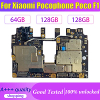 Good Working For Xiaomi Pocophone Poco F1 Motherboard Unlocked Original Mainboard Global Version 6G+64G 6G+128G Logic Board