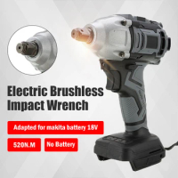 18V Cordless Wrench Power Tool For Makita Battery 520Nm Electric Brushless Impact Wrench Rechargeable 1/2 Socket