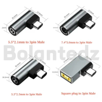 Dc 5.5*2.5 7.4*5.0Mm Female Naar 3pin Adapter Plug Converter Voor Razer Blade 15 17 Laptop dc Power Adapter Connector Voor Razer