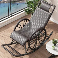 Lounge Chair Home Balcony Leisure Rattan Chair Lazy Lunch Lounge Lounge Chair Beach Adult Rocking Chair Back Rocking Chair