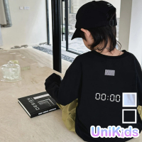 【UniKids】現貨 中大童長袖T恤 簡約個性 男大童裝女大童裝 CL3283093(黑 白)