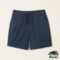 Roots男裝-喚起自然之心系列 有機棉平織口袋短褲-深藍色