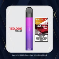 RELX Bundle Essential Neon Purple Device and Pod (Isi 1 Pod) Hibiscus Tea