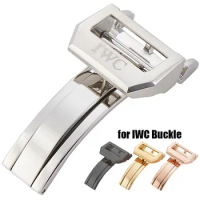 18mm Stainless Steel Deployment Folding Clasp for IWC Pilot Mark Portuguese PORTOFINO Little Prince Rubber Bracelet Accessories