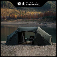 springhill Outdoor tunnel tent, two bedrooms, one living room, large space, portable camping tent