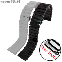 Jeathus Watchband 20 22mm Strap Ceramic Bracelet for Smart Watch Samsung Gear S2 Classic S3 Frontier Ticwatch1 2 Watch Band
