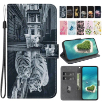 Stand Flip Wallet Case For Samsung Galaxy S24 Ultra S23 FE S22 S21 20 Plus FE S20 Lite S20 Ultra Cartoon Magnetic Book Cover
