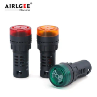 22mm/16mm AD16-22SM AD16-16SM Flash LED Alarm Indicator Light Signal Lamp LED Active Buzzer Beep Indicator AC/DC 12V 24V 220V