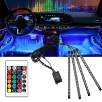 Colourful Car Ambient Light Adjustable Car Strip Light High Brightness Car USB LED Interior Light Replacement