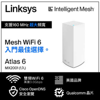 Linksys Atlas 6 Hero AX3000雙頻Mesh WiFi6網狀路由器(一入)原價3090(省300)