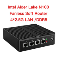G30M Intel Alder Lake N100 Fanless Soft Router MINI PC 2.5G 4*lntel I226 NVMe DDR5 PfSense Router OPNsense Firewall VPN Server
