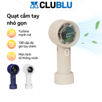 -CLUBLU- Quạt Turbo Jet Cầm Tay 100 Cấp Độ Gió Mini Fan QT21 Để Bàn Pin sạc USB 2000mAh Di Động Cute