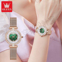 OLEVS 9963 時尚 鑲鑽網帶款 石英女表 2023年新款 精緻小錶盤 女士手錶【亞德機械五金家居】