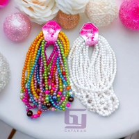1 Lusin (12 Pcs) Kalung Anak seri Mutiara Mote Sintetis Multiwarna Putih