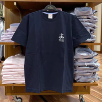 แท้ Brooks Brothers Booker Brothers หลวมสบายๆรอบคอผ้าฝ้ายฤดูร้อนแขนสั้นเสื้อยืดสำหรับผู้ชาย