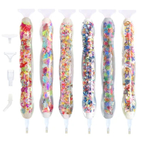 Resin Diamond Painting Pen With Replace Pen 6 Head Point Drill Pen Diamond Painting Cross Stitch DIY Craft Embroidery Tools