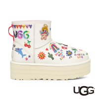 UGG 女鞋/靴子/中筒靴/雪靴/Classic Platform Pop Sketch(白色-UG1153065WHT)