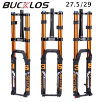 BUCKLOS 27.5/29 Inch AM XC DH Fork Double Shoulder Mountain Bike Fork 27.5 29 15*110mm Air Suspension MTB Fork 180mm Travel