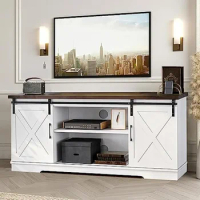TV Stand With Storage and Shelves Farmhouse TV Stand for 65 Inch TV Entertainment Center Media Console Cabinet