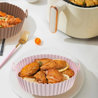 16.5cm Air Fryers Oven Baking Tray Fried Chicken Basket Mat Air Fryer Silicone Pot Replacemen Grill Pan Accessories