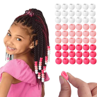 Silicone Hair Beads for Women Girls Braids 60 pcs Soft Colorful  Beads Bulk for Kids Girls Women Hai