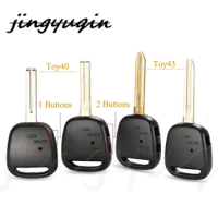 jingyuqin 1/2 Buttons Remote Key Shell For Toyota Carina Estima Harrier Previa Corolla Celica Fob TOY43/Toy40 Blade