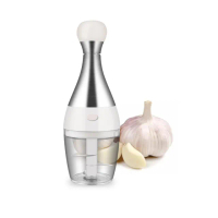 【PUSH!】廚房用品304不銹鋼蒜泥絞蒜器半自動攪蒜搗碎工具(壓蒜泥器D308)