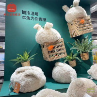 抱枕 記憶枕 長條枕 沙發枕 枕頭 現貨IKEA/宜家弗斯達靠墊兔子毛絨絨可愛網紅腰靠墊抱枕拍照女生