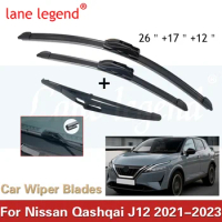For Nissan Qashqai J12 Wiper Blade Set 2021 2022 2023 12 Front Rear Windshield Brushes Windscreen Window Car Accessories Refill