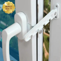 2024 New Window Limiter Latch Position Stopper Casement Wind Brace Home Security Door Windows Sash Lock Child Safety Protection