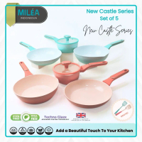 MILEA Set of 5 – Ceramic Coating Anti Lengket, Anti Noda Api | Gradiasi Stylish | Bebas PFOA PTFE, K