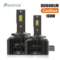 PANDUK D3S D1S LED Headlights D2S D4S D5S D8S D1R D2R D3R Turbo LED 80000LM 160W CSP Chip 6000K White Brighter Canbus