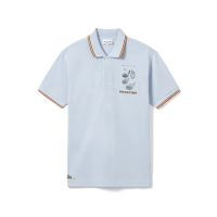 【LACOSTE】男裝-Original L.12.12 刺繡漆皮棉質短袖Polo衫(藍紫色)