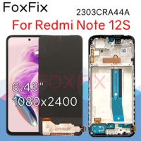 AMOLED Screen For Xiaomi Redmi Note 12S LCD Display Touch Screen Digitizer Panel Full Assembly With Frame Replacement 2303CRA44A