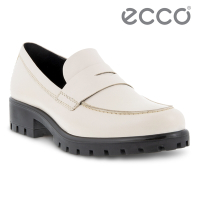 ECCO MODTRAY W 摩登正裝增高厚底樂福皮鞋  女鞋 石灰白