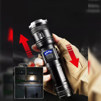 Ultrabright Led flashlight telescopic focus outdoor flashlight household emergency highlight