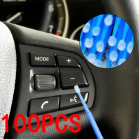 100pcs Car Mini Head Brush Brushes Paint Touch-up Up Paint Micro Brush Tips Auto Car Parts Head Mini Spray Car Applicator Stick