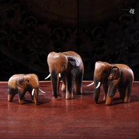 泰國實木質小象擺件家居風水木質木雕大象裝飾工藝品擺設兒童玩具