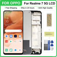 6.5"Original For Oppo Realme 7 5G LCD Display Screen+Touch Panel Digitizer For Oppo Realme 7 5G RMX2111 Display with Frame Parts
