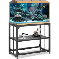 Fish Tank Stand, Aquarium Stand for 20 Gallon, Upgrade Aquarium Turtle Tank, Adjustable 2-Tier Fish Tank Rack Shelf