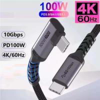 5A Fast Charging USB C to USB C 3.1 For MacBook Pro SSD 4k 60Hz Display Monitor Cable Gen 2 Cable Video Cable Type C PD 100W