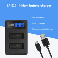 LP-E12 LPE12 LP E12 LCD Dual USB Battery Charger for Canon LP E12 EOS M M2 100D Kiss X7 Rebel SL1 EOSM EOSM2 EOS100D