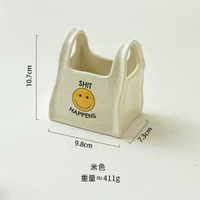個性手捏袋桌面創意陶瓷筆筒遙控器文具收納盒化妝筆收納桶小擺件