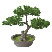 Welcoming Pine Potted Art Gift Yard Simulation Plants Artificial Bonsai Tree Garden Ornaments Office Desktop Display Home Decor