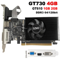 GT730 GT610 4GB 2/1GB DDR3 Graphics Card PCI-E2.0 16X Computer Gaming Graphics Video Card with Cooling Fan for Desktop PC/Server