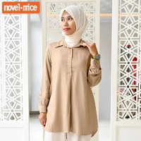 Novel Mice | Atasan Tunik Wanita Brown | Atasan Polos Rayon
