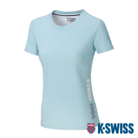 K-SWISS Active Melange Tee涼感排汗T恤-女-淺藍