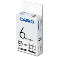 CASIO 標籤機專用色帶-6mm【共有5色】透明底黑字XR-6X1